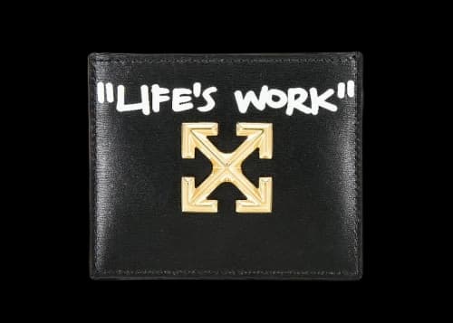 OFF-WHITE Card Case Jitney 'Life's Work' Simple Black