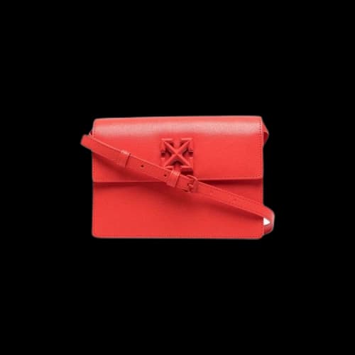OFF-WHITE Jitney 2.0 Saffiano Shoulder Bag Red