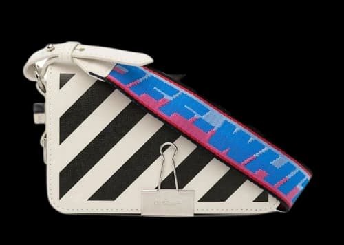 OFF-WHITE Binder Clip Shoulder Bag White Black Blue Pink