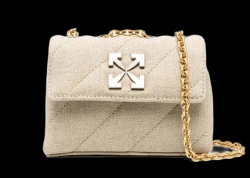 OFF-WHITE Jackhammer Linen Shoulder Bag Beige