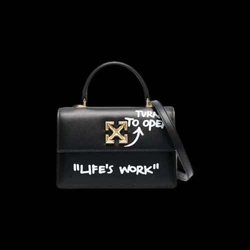 Off-White Jitney 1.4 Top Handle Quote Bag 'Black/White'