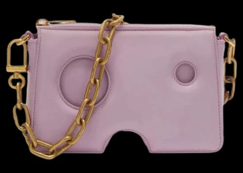 OFF-WHITE Burrow Leather Shoulder Bag Lilac