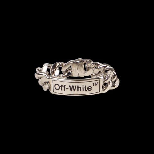 Off-White Logo Plaque Bracelet 'Silver'