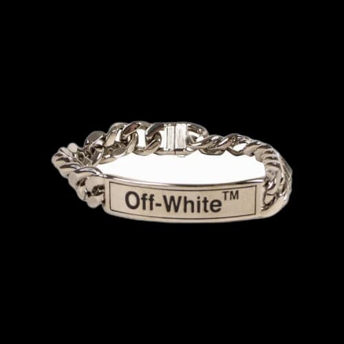 Off-White Logo Plaque Choker Necklace 'Brass'