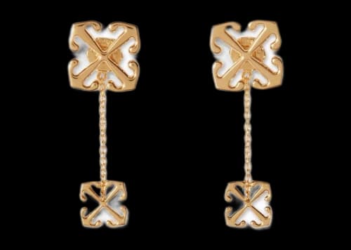 Off-White Arrow-Motif Drop Earrings Gold