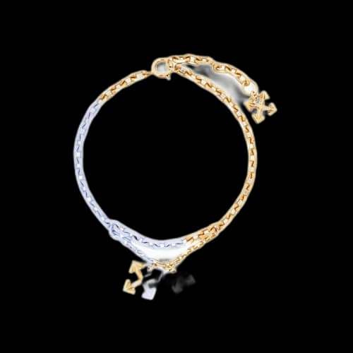 Off-White Painted Arrow Ankle Bracelet 'Gold/Lilac'