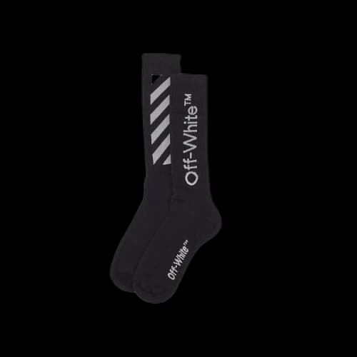 OFF-WHITE Diag Helvetica Long Socks Black/White
