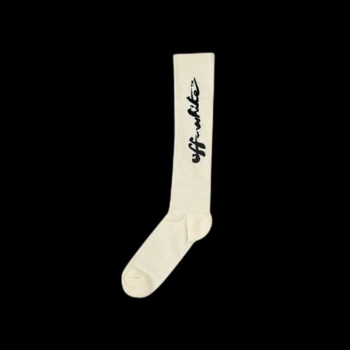 Off-White Script Socks 'Beige'