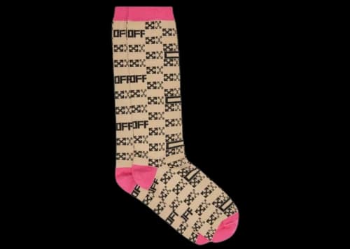 OFF-WHITE Monogram Long Socks Brown/Black
