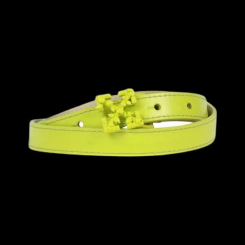 Off-White Leather Arrows Belt 'Green'