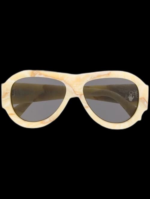 OFF-WHITE Frida Pilot Sunglasses Yellow Marble/White (OWRI020F20PLA0011800)