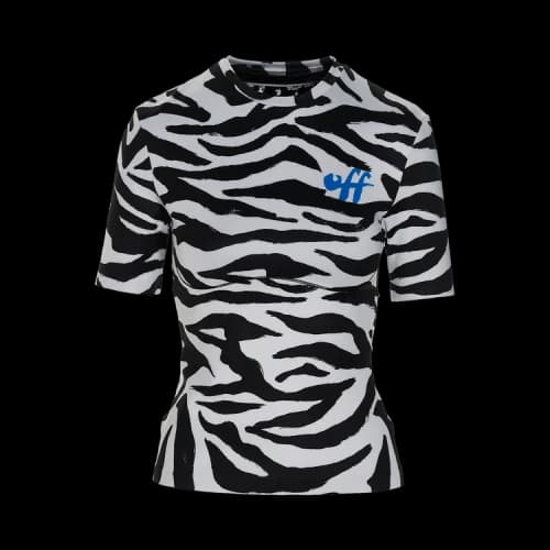 Off-White Zebra Print Open Back Top 'White /Black'