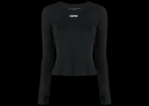 OFF-WHITE Logo-Print Performance Top Black