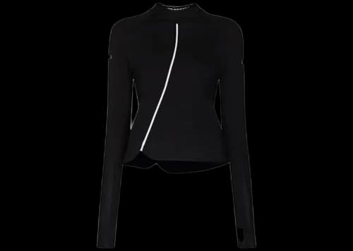 OFF-WHITE Panelled Hooded Long-Sleeve Jersey Black/White