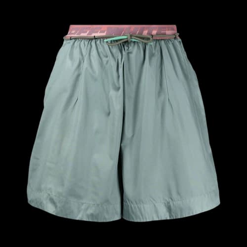 Off-White Flare Nylon Shorts 'Green'