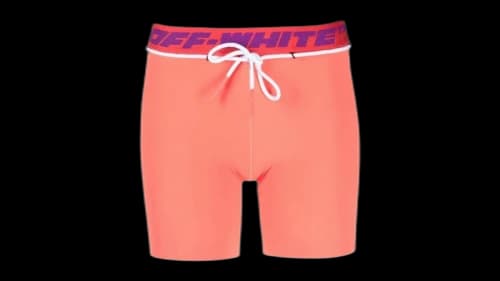 OFF-WHITE Waistband Track Shorts Coral Red