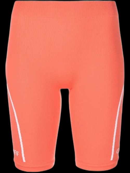 OFF-WHITE Logo Print Shorts Orange/White