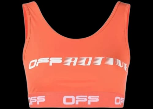 OFF-WHITE Logo-Print Sports Bra Orange
