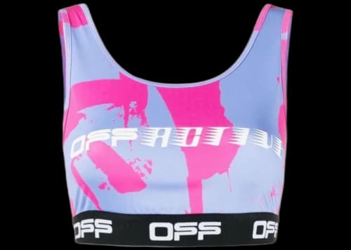 OFF-WHITE Logo-Print Sports Bra Pink/Purple