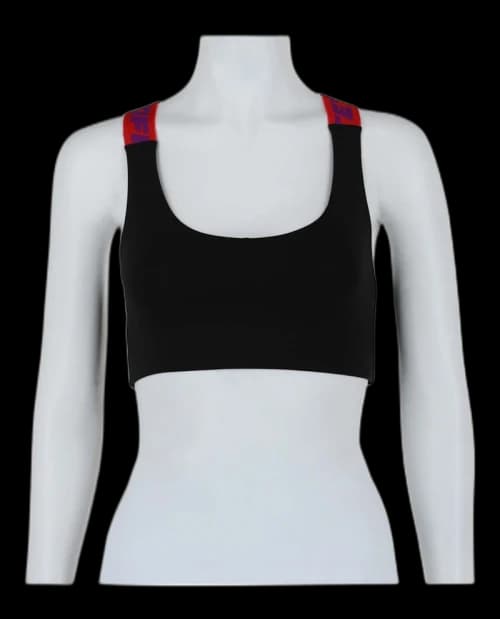 OFF-WHITE Logo Band Crisscross Sports Bra Black