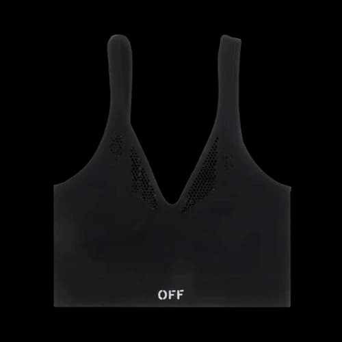 Off-White Seamless Mesh Bra 'Black/White'