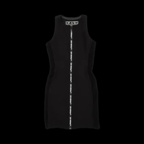 Off-White Scuba Logo Zip SL Mini Dress 'Black'