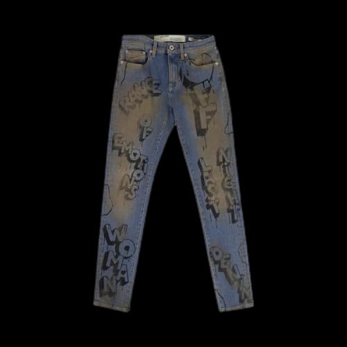Off-White Graffiti Skinny Jeans 'Blue'