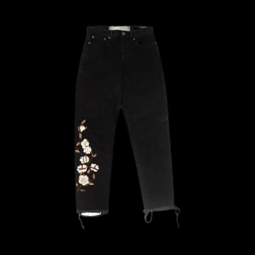 Off-White Floral Applique Jeans 'Black'