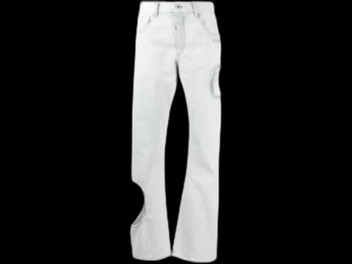 OFF-WHITE Meteor Holes Boyfriend Denim Jeans Blue