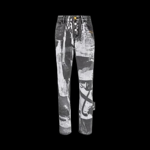 Off-White Tomek Denim Straight Leg Jeans 'Black/White'