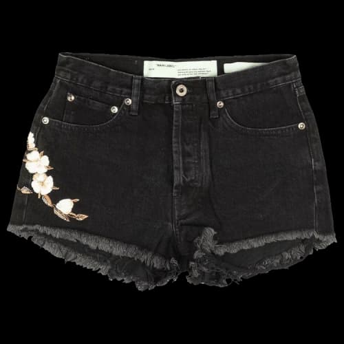 Off-White Embroidered Diagonal Shorts 'Black'