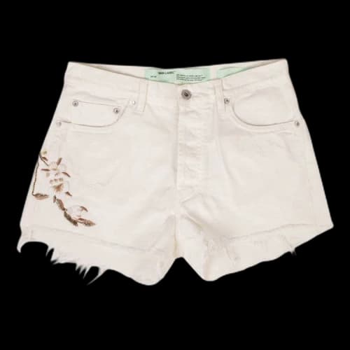 Off-White Diag Cropped Denim Short 'White'