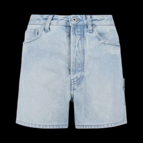 Off-White Distressed Denim Shorts 'Light Blue'