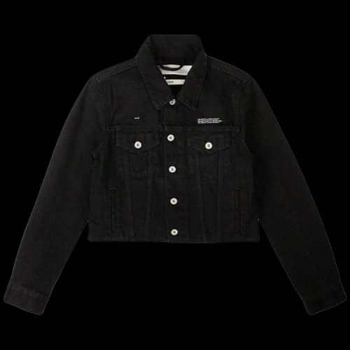 Off-White Crop Denim Jacket 'Black'