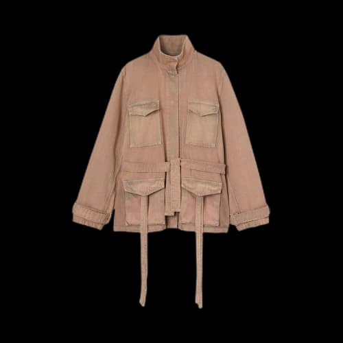 Off-White Dyed Denim Cargo Field Jacket 'Brown'