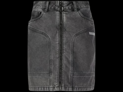 OFF-WHITE Zip Front Denim Skirt Dark Grey