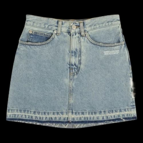 Off-White Riserva Frayed Mini Skirt 'Blue'