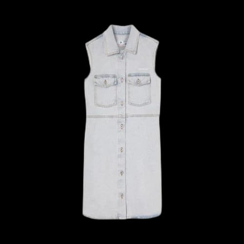 Off-White Diag Sleeveless Shirt Dress 'Blue'