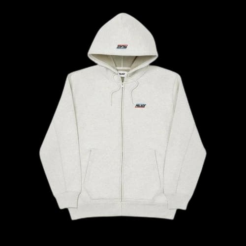 PALACE Drawstring hooded Zipper Jacket Unisex Gray