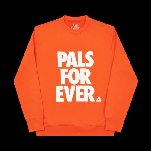 PALACE Unisex Pals Forever Round-neck Sweatshirt Orange