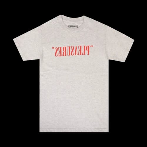 Pleasures Flipped Logo T-Shirt 'Ash Grey'