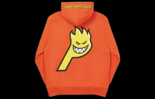 PALACE Spitfire Live To Bun Hood Printing Hooded Sweater Unisex Orange