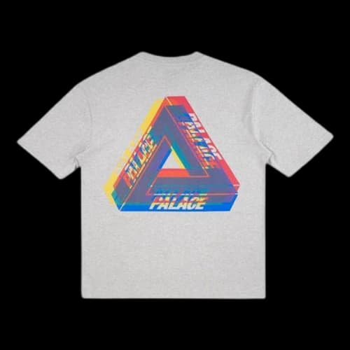 PALACE Tri-Ferg Colour Blur T-Shirt Triangle Printing Pattern Short Sleeve Unisex Gray