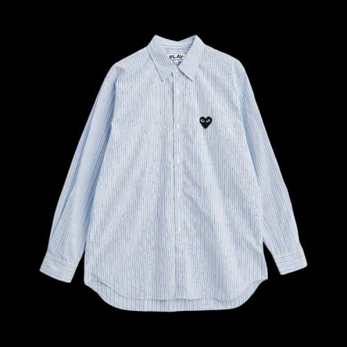 Comme des Garçons Play Small Heart Long-Sleeve Shirt 'Stripe Blue/White'