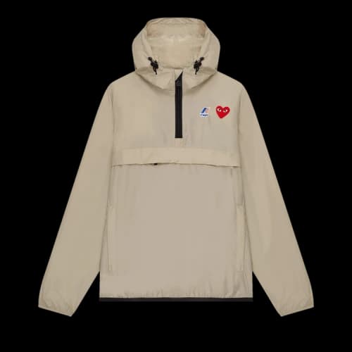 Comme des Garcons Play x K-Way Claude Half-Zip Jacket Beige