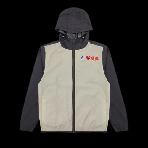 Comme des Garçons PLAY x K-Way Full Zip Hoodie 'Beige/Black'