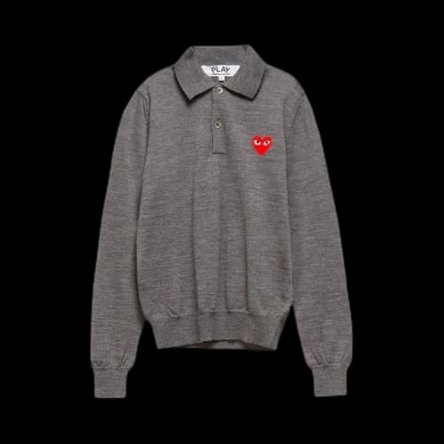 Comme des Garçons PLAY Knit Polo Pullover 'Grey'