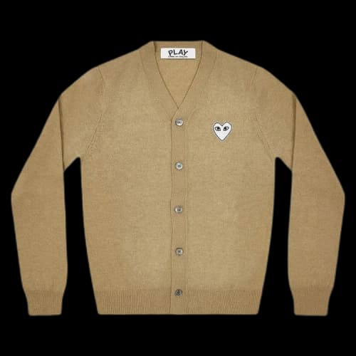 Comme des Garçons PLAY Natural Cardigan With White Heart 'Natural'