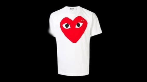 Comme des Garcons PLAY P1T026 Play Red Heart T-shirt White