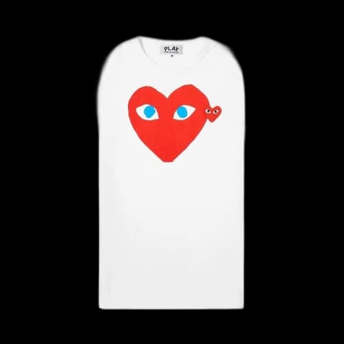Comme des Garçons PLAY Double Heart Logo T-Shirt 'White'
